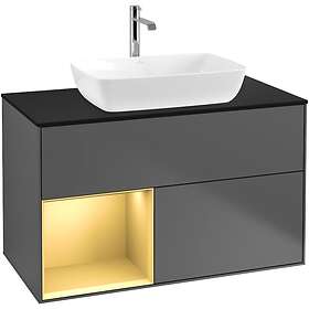 Villeroy & Boch Tvättställsskåp Finion med 2 Lådor Hylla och Bänkskiva för Fristående från Artis Collaro F772HFGK