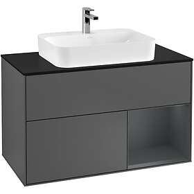 Villeroy & Boch Tvättställsskåp Finion med 2 Lådor Hylla och Bänkskiva för Ytmonterat F372HGGK