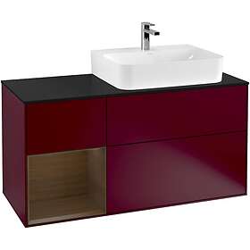 Villeroy & Boch Tvättställsskåp Finion med 3 Lådor Hylla och Bänkskiva för Ocentrerat F142GNHB