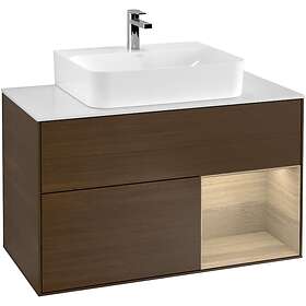 Villeroy & Boch Tvättställsskåp Finion med 2 Lådor Hylla och Bänkskiva för Centrerat G121PCGN