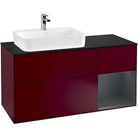 Villeroy & Boch Tvättställsskåp Finion med 3 Lådor Hylla och Bänkskiva för Ocentrerat Ytmonterat F402HGHB