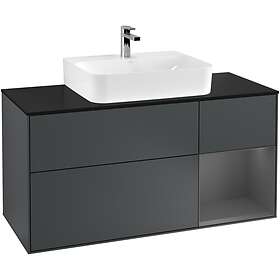 Villeroy & Boch Tvättställsskåp Finion med 3 Lådor Hylla och Bänkskiva för Centrerat F172GKHG