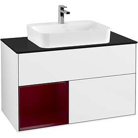 Villeroy & Boch Tvättställsskåp Finion med 2 Lådor Hylla och Bänkskiva för Ytmonterat F362HBGF