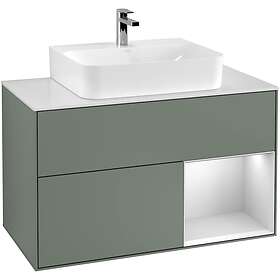 Villeroy & Boch Tvättställsskåp Finion med 2 Lådor Hylla och Bänkskiva för Centrerat G121MTGM