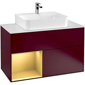 Villeroy & Boch Tvättställsskåp Finion med 2 Lådor Hylla och Bänkskiva för Centrerat G111HFHB