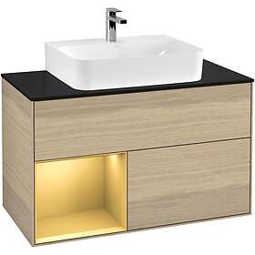 Villeroy & Boch Tvättställsskåp Finion med 2 Lådor Hylla och Bänkskiva för Centrerat F112HFPC