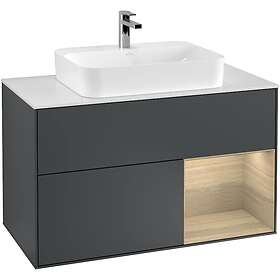 Villeroy & Boch Tvättställsskåp Finion med 2 Lådor Hylla och Bänkskiva för Ytmonterat F371PCHG