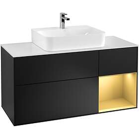 Villeroy & Boch Tvättställsskåp Finion med 3 Lådor Hylla och Bänkskiva för Centrerat G171HFPD