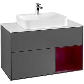 Villeroy & Boch Tvättställsskåp Finion med 2 Lådor Hylla och Bänkskiva för Ytmonterat F371HBGK
