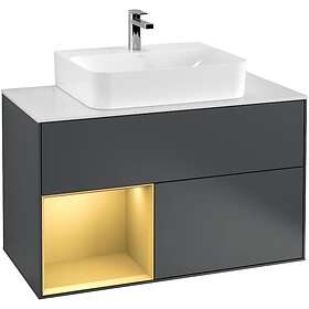 Villeroy & Boch Tvättställsskåp Finion med 2 Lådor Hylla och Bänkskiva för Centrerat G111HFHG