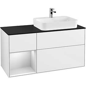 Villeroy & Boch Tvättställsskåp Finion med 3 Lådor Hylla och Bänkskiva för Ocentrerat Ytmonterat F392MTGF