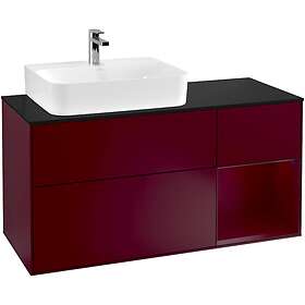 Villeroy & Boch Tvättställsskåp Finion med 3 Lådor Hylla och Bänkskiva för Ocentrerat F152HBHB