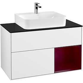 Villeroy & Boch Tvättställsskåp Finion med 2 Lådor Hylla och Bänkskiva för Centrerat F122HBGF