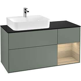 Villeroy & Boch Tvättställsskåp Finion med 3 Lådor Hylla och Bänkskiva för Ocentrerat F152PCGM