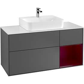 Villeroy & Boch Tvättställsskåp Finion med 3 Lådor Hylla och Bänkskiva för Centrerat G171HBGK