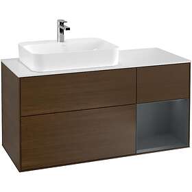 Villeroy & Boch Tvättställsskåp Finion med 3 Lådor Hylla och Bänkskiva för Ocentrerat Ytmonterat F401HGGN