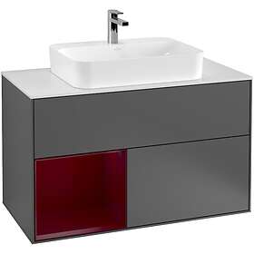 Villeroy & Boch Tvättställsskåp Finion med 2 Lådor Hylla och Bänkskiva för Ytmonterat F361HBGK