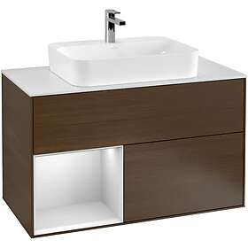 Villeroy & Boch Tvättställsskåp Finion med 2 Lådor Hylla och Bänkskiva för Ytmonterat G361MTGN