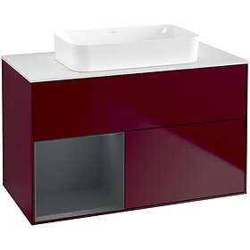 Villeroy & Boch Tvättställsskåp Finion med 2 Lådor Hylla och Bänkskiva för Fristående F651HGHB