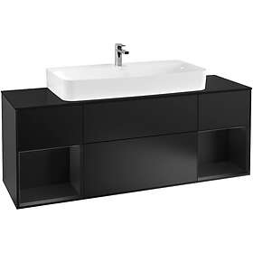 Villeroy & Boch Tvättställsskåp Finion med Två Hyllor och Bänkskiva för Centrerat F212PDPD