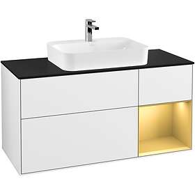 Villeroy & Boch Tvättställsskåp Finion med 3 Lådor Hylla och Bänkskiva för Ytmonterat F422HFGF