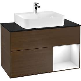 Villeroy & Boch Tvättställsskåp Finion med 2 Lådor Hylla och Bänkskiva för Centrerat F122GFGN