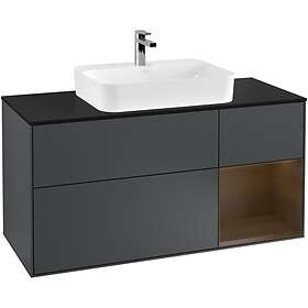 Villeroy & Boch Tvättställsskåp Finion med 3 Lådor Hylla och Bänkskiva för Ytmonterat F422GNHG