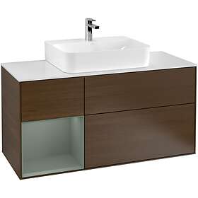 Villeroy & Boch Tvättställsskåp Finion med 3 Lådor Hylla och Bänkskiva för Centrerat G161GMGN