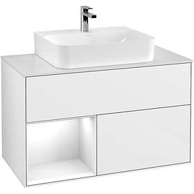 Villeroy & Boch Tvättställsskåp Finion med 2 Lådor Hylla och Bänkskiva för Centrerat F111GFGF