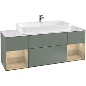 Villeroy & Boch Tvättställsskåp Finion med Två Hyllor och Bänkskiva för Centrerat G211PCGM