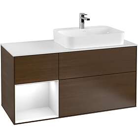 Villeroy & Boch Tvättställsskåp Finion med 3 Lådor Hylla och Bänkskiva för Ocentrerat Ytmonterat G391GFGN