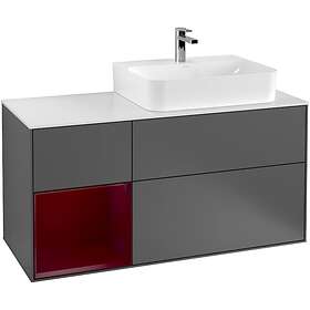 Villeroy & Boch Tvättställsskåp Finion med 3 Lådor Hylla och Bänkskiva för Ocentrerat F141HBGK