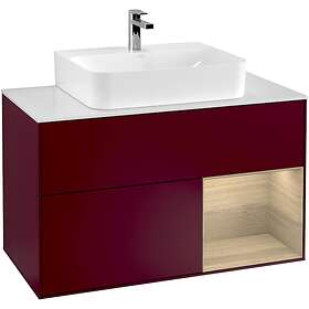 Villeroy & Boch Tvättställsskåp Finion med 2 Lådor Hylla och Bänkskiva för Centrerat F121PCHB