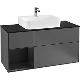 Villeroy & Boch Tvättställsskåp Finion med 3 Lådor Hylla och Bänkskiva för Centrerat G162PDGK