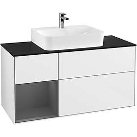 Villeroy & Boch Tvättställsskåp Finion med 3 Lådor Hylla och Bänkskiva för Centrerat F162GKGF