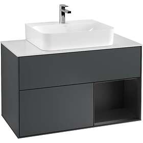 Villeroy & Boch Tvättställsskåp Finion med 2 Lådor Hylla och Bänkskiva för Centrerat F121PDHG