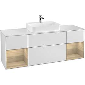 Villeroy & Boch Tvättställsskåp Finion med Två Hyllor och Bänkskiva för Ytmonterat F451PCMT