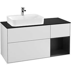 Villeroy & Boch Tvättställsskåp Finion med 3 Lådor Hylla och Bänkskiva för Ocentrerat Ytmonterat F402PDMT
