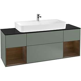 Villeroy & Boch Tvättställsskåp Finion med Två Hyllor och Bänkskiva för Centrerat F212GNGM