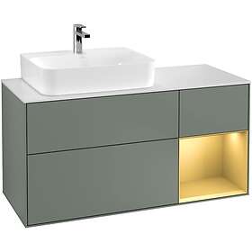 Villeroy & Boch Tvättställsskåp Finion med 3 Lådor Hylla och Bänkskiva för Ocentrerat F151HFGM