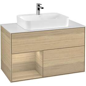 Villeroy & Boch Tvättställsskåp Finion med 2 Lådor Hylla och Bänkskiva för Ytmonterat G361PCPC