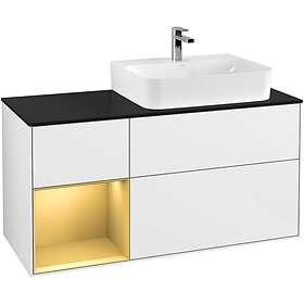 Villeroy & Boch Tvättställsskåp Finion med 3 Lådor Hylla och Bänkskiva för Ocentrerat F142HFGF