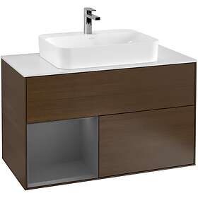 Villeroy & Boch Tvättställsskåp Finion med 2 Lådor Hylla och Bänkskiva för Ytmonterat F361GKGN