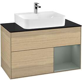 Villeroy & Boch Tvättställsskåp Finion med 2 Lådor Hylla och Bänkskiva för Centrerat G122GMPC