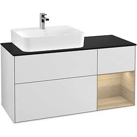 Villeroy & Boch Tvättställsskåp Finion med 3 Lådor Hylla och Bänkskiva för Ocentrerat F152PCMT