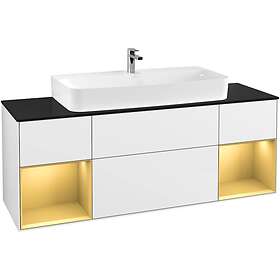 Villeroy & Boch Tvättställsskåp Finion med Två Hyllor och Bänkskiva för Centrerat F212HFGF