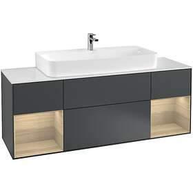 Villeroy & Boch Tvättställsskåp Finion med Två Hyllor och Bänkskiva för Centrerat G211PCHG