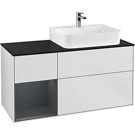 Villeroy & Boch Tvättställsskåp Finion med 3 Lådor Hylla och Bänkskiva för Ocentrerat G142HGMT