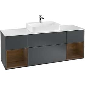 Villeroy & Boch Tvättställsskåp Finion med Två Hyllor och Bänkskiva för Ytmonterat F451GNHG
