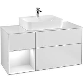 Villeroy & Boch Tvättställsskåp Finion med 3 Lådor Hylla och Bänkskiva för Centrerat F161GFMT